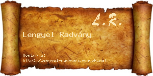 Lengyel Radvány névjegykártya
